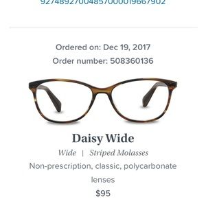 Warby Parker glasses, used maybe 5 times. No prescription.